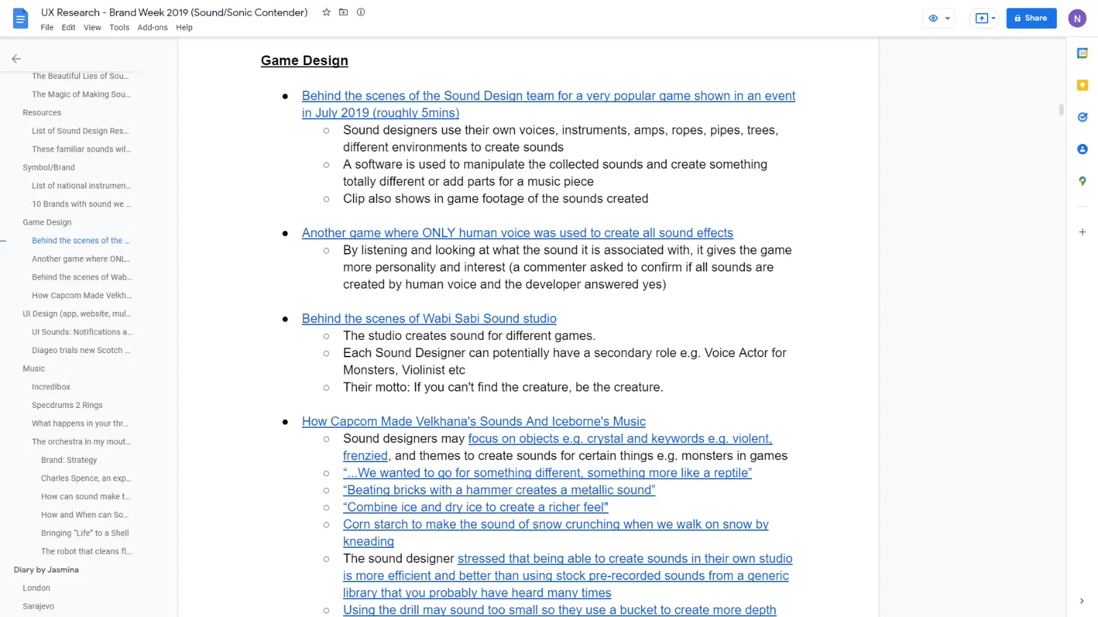 Google Doc research